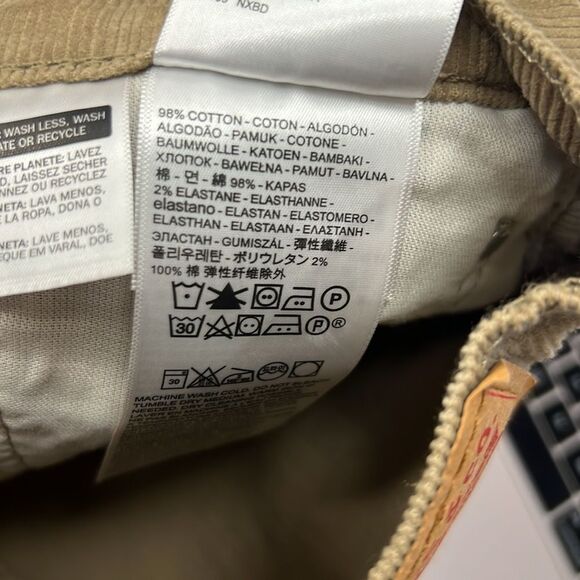 Levi's® 502™ Corduroy Brown Taper All Seasons Tech Stretch Jeans NWOT size 34/32 - Picture 9 of 9